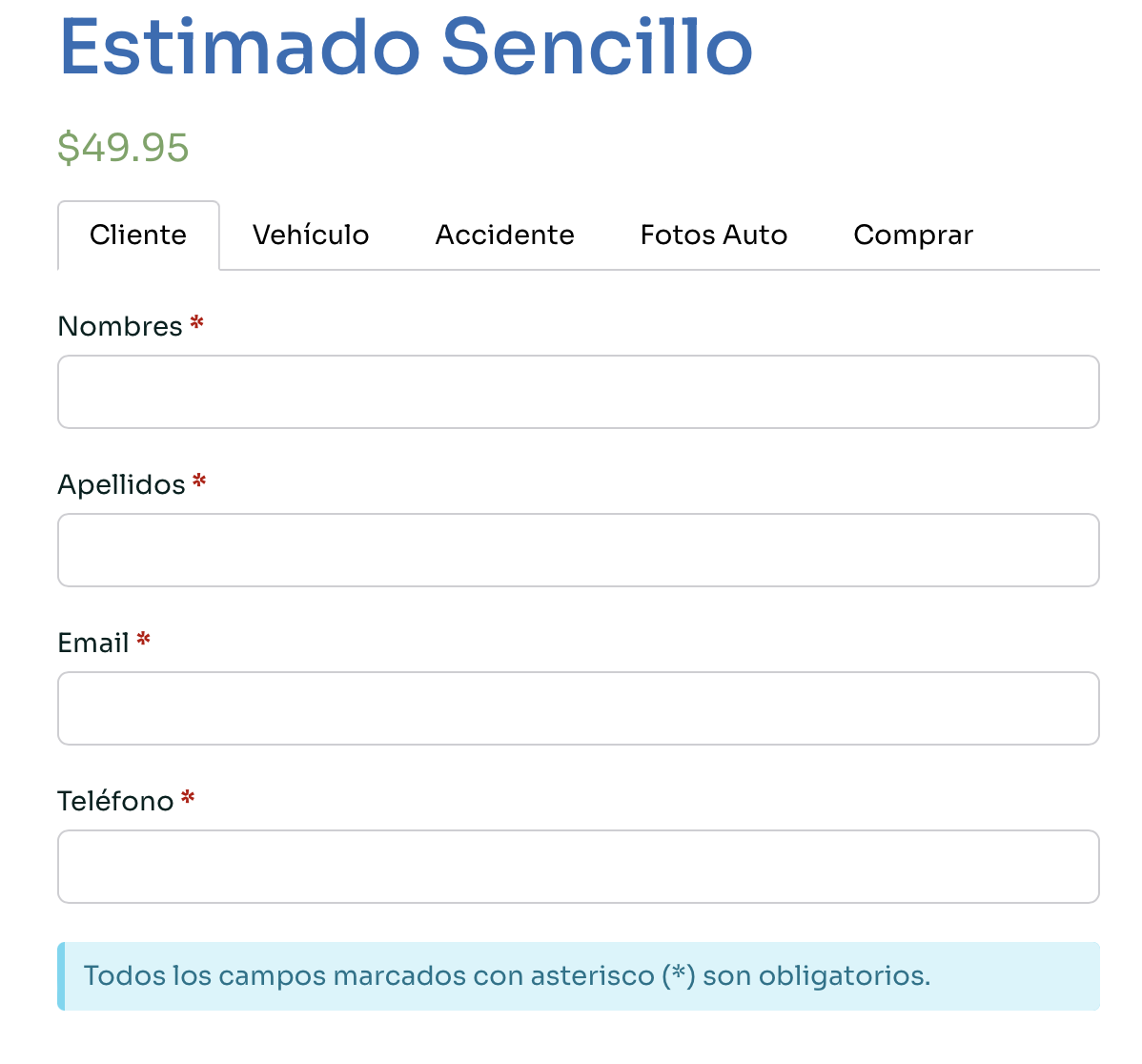 Formulario Estimado Seguro